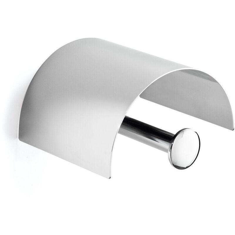 Inda - Porte-rouleau de toilette avec couvercle Un chrome poli