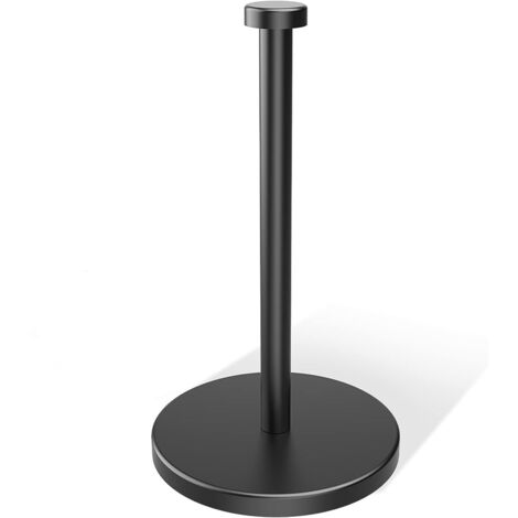 Porte-rouleau d'essuie-tout en acier inoxydable avec ventouse, étanche et antirouille, idéal pour la cuisine, la salle de bain et l'extérieur (noir)