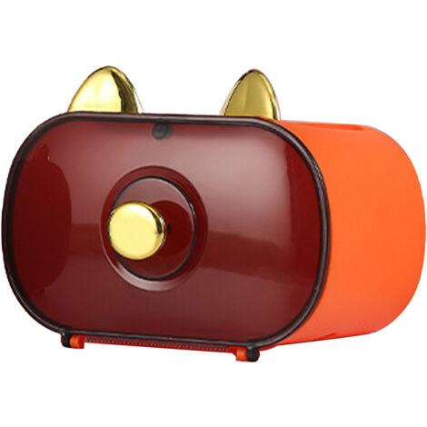 Porte-rouleau mural étanche pour salle de bain et cuisine - Distributeur papier toilette décoratif chat fortune orange