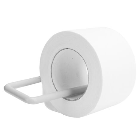Porte-rouleau mural – Support à serviettes et papier toilette – Organiseur pour salle de bain et cuisine (Blanc)