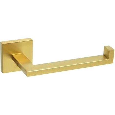 Porte Rouleau Papier Toilette, Longeur 15.5 CM, Papier Toilette Mural pour Salle de Bain/Cuisine, en Acier Inoxydable SUS 304, Antirouille et Pratique, Or Couleur (Carré)