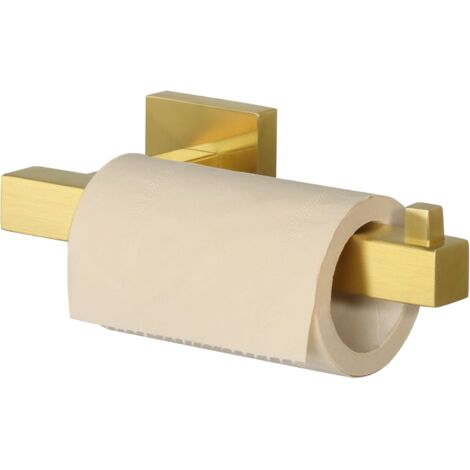 Porte Rouleau Papier Toilette, Longeur 18 CM, Papier Toilette Mural pour Salle de Bain/Cuisine, en Acier Inoxydable SUS 304, Antirouille et Pratique, Couleur Or (Carré)
