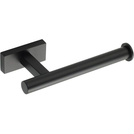 Porte Rouleau Papier Toilette, Longueur 17.6 CM, Papier Toilette Mural pour Salle de Bain/Cuisine, Derouleur Papier Toilette Murale en Acier Inoxydable SUS 304, Durable et Pratique, Noir