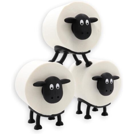 Porte-Rouleau Papier Toilette - Lot De 3 - Mouton - Pour Rouleaux 38 Et 42 Mm - Design Empilable - Impression 3D