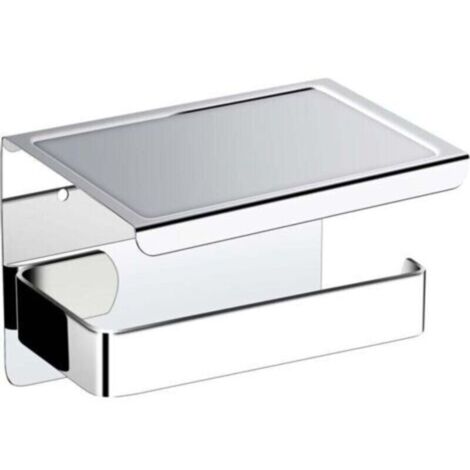 Porte Rouleau Papier Toilettes avec Adhésif 3M 304 Acier Inoxydable Porte Papier Toilette avec Étagère de Rangement Chrome