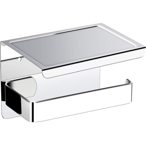 Porte Rouleau Papier Toilettes avec Adhésif 3M 304 Acier Inoxydable Porte Papier Toilette avec Étagère de Rangement Chrome