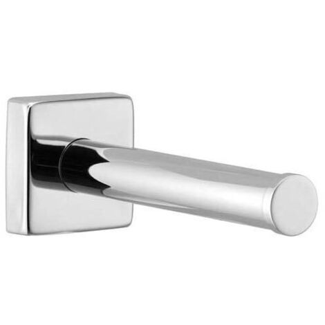 Porte rouleau papier wc - Matériau : Laiton - Platine : 50 x 50 mm - Profondeur : 135 mm - Décor : Chromé -
