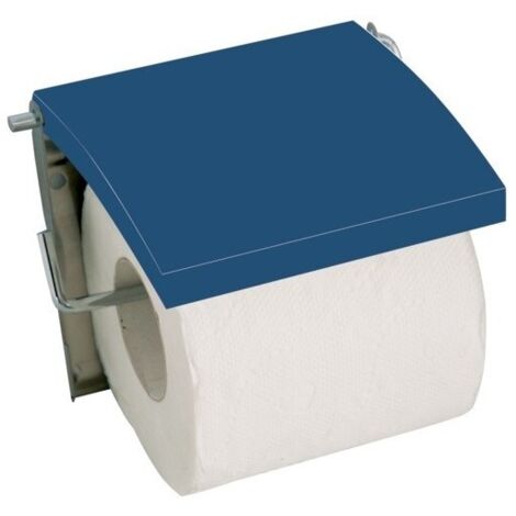 Porte Rouleau Papier Wc Mural MDF & Inox Bleu Foncé MSV