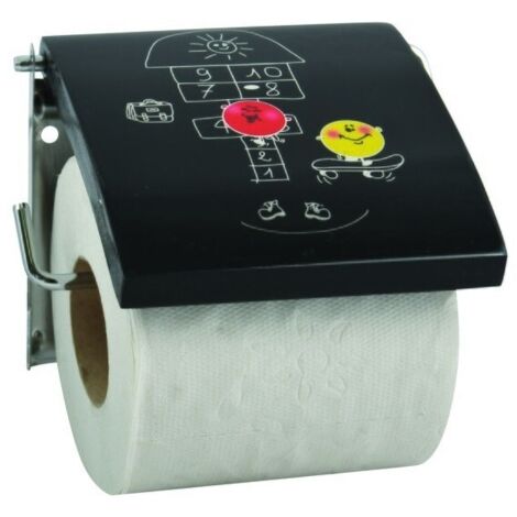 Porte rouleau papier wc Mural MDF & Inox MARELLE Noir MSV