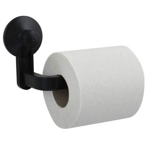 Porte rouleau papier wc ou serviettes à  ventouse PVC Noir MSV