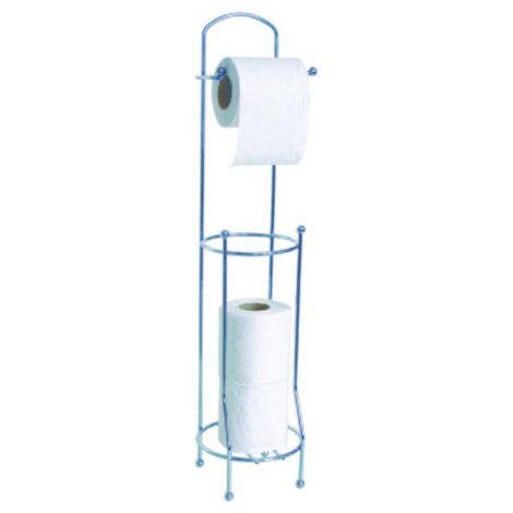 Porte Rouleau papier Wc réserve sur pied Chromé Gris MSV