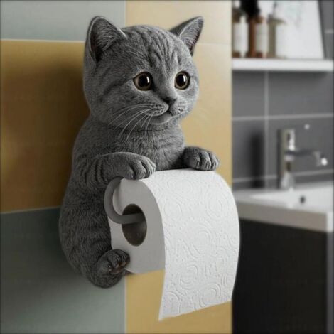 Porte Rouleau Toilette 3D Chat – Décoration Murale Adorable, Cadeau Unique pour Amoureux des Chats