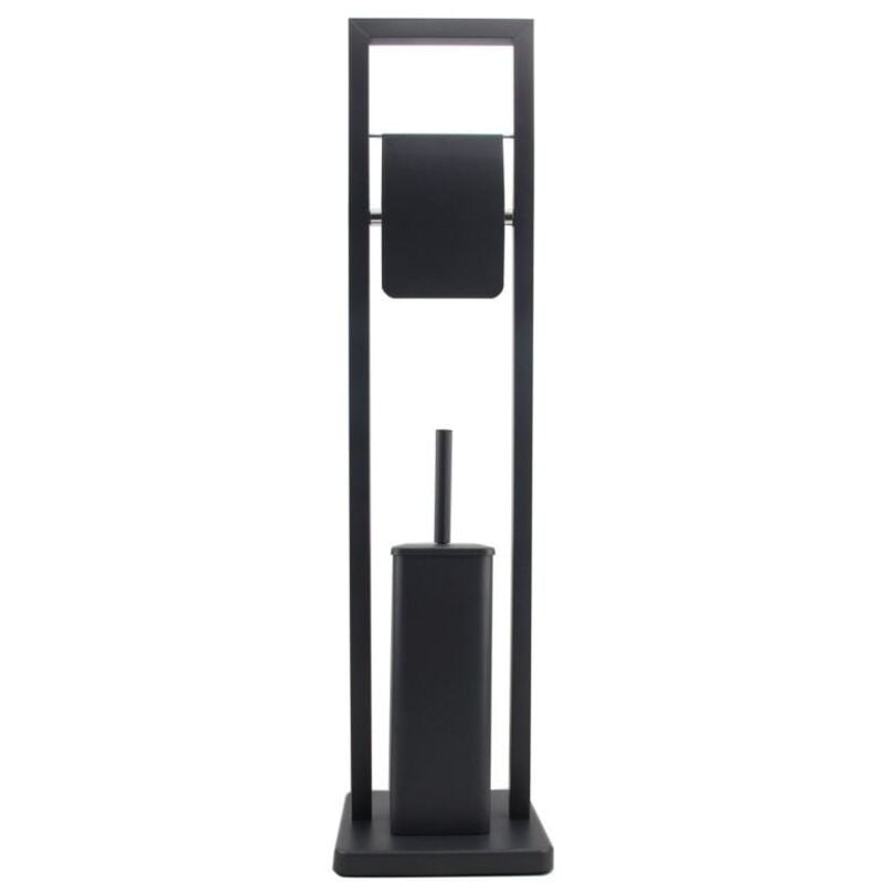 Porte-rouleau WC debout avec brosse WC - 20x80cm - noir