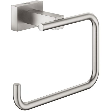Porte-rouleau WC Grohe ESSENTIALS CUBE sans couvercle acier
