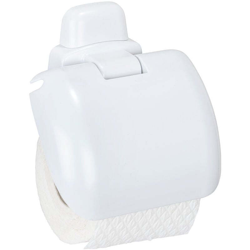 Support papier toilette mural, porte papier toilette avec couvercle, Pure, Plastique abs, 16x5x16 cm, Blanc - Wenko