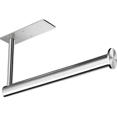 Porte-rouleaux de papier essuie-tout suspendu en acier inoxydable 304, peu encombrant, décoratif et pratique, étanche, pour la maison. Base carrée allongée argentée.