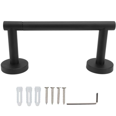 Porte-rouleaux d'essuie-tout en acier inoxydable antirouille, robuste et supportant une grande capacité de charge, pour la cuisine et la salle de bain (noir).