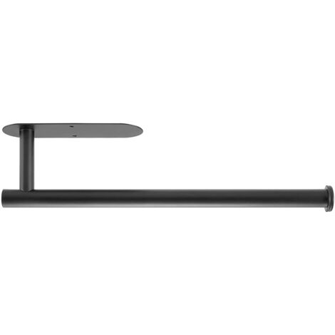 Porte-rouleaux essuie-tout en acier inoxydable 304 - Support mural économique avec fond ovale noir pour cuisine et salle de bain