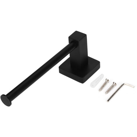 Porte-rouleaux mural Noir (Zinc et 201 Inox) 15.5x6cm