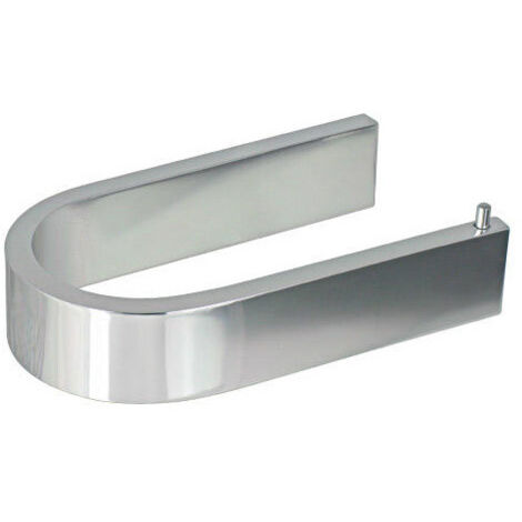 Porte-rouleaux wc MATERIA en aluminium brillant éloxé chromé - 14,8 x 7,6 x h3 cm - avec adhésif 3M