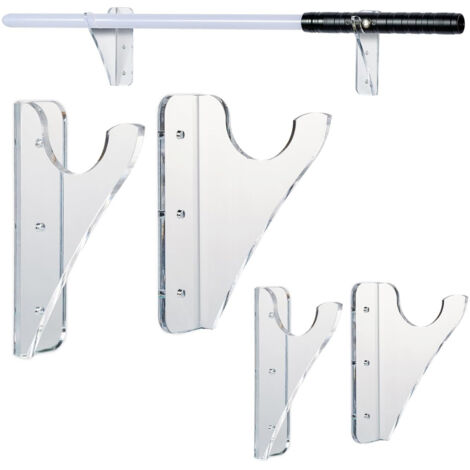 Porte-sabres mural 2 Pairs - Organisateur acrylique transparent pour sabres lumineux, katana et accessoires fantastiques - Design sans espace pour salon, bar et bureau