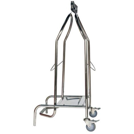 Porte-Sac à Pince Inox 110L 2 roues Caoutchouc - Probbax
