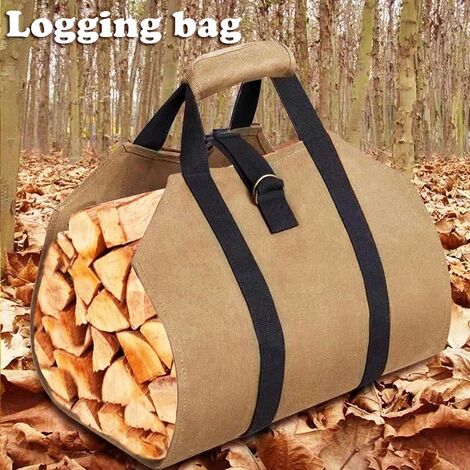Porte-sac de bois de chauffage extérieur 360 sac de transport étanche sac de bûches en toile