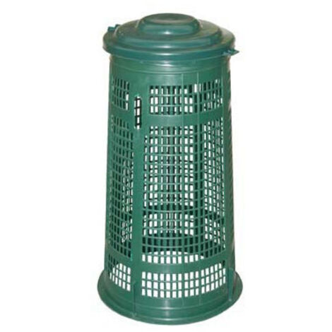 porte-sac perche avec couvercle 38x80 cm dA chets de couleur verte