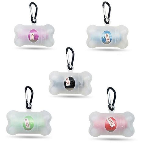 Porte-sacs à déjections canines en forme d'os avec anneau en aluminium, distributeur pratique pour promener son chien.
