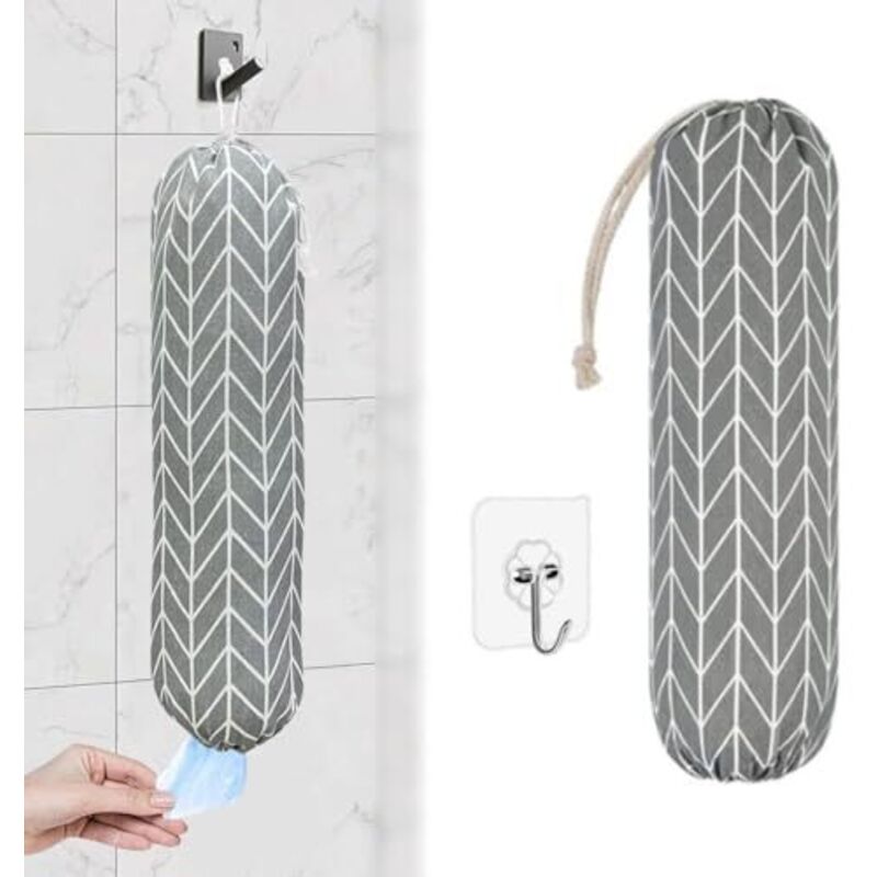 Largeight - Porte-Sacs en Plastique à Suspendre en Maille, Range Sac Plastique, Distributeur de Sac D'épicerie Pliant, Support de Sac en Plastique