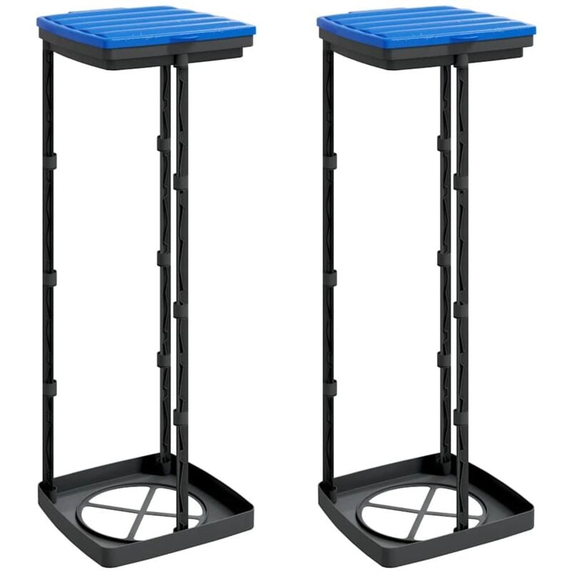 Vidaxl - Porte-sacs poubelles 2 pcs noir et bleu 120 l pp