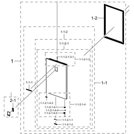 Porte sans joint repère 1-1 (Partie réfrigérateur)