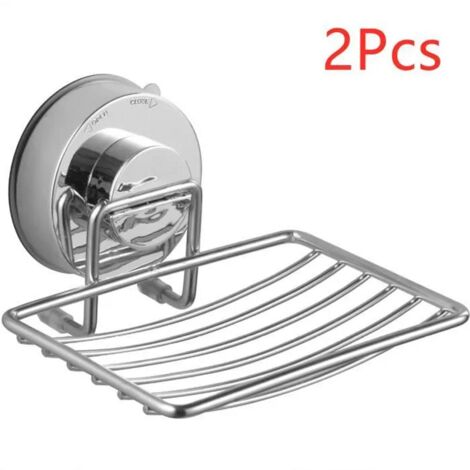 Porte-savon à ventouse - Acier inoxydable 304 - Installation facile - Durable - Pour salle de bain et cuisine