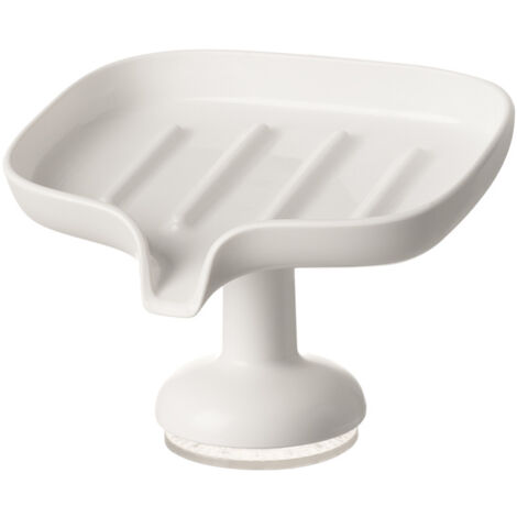 Porte-savon à ventouse, angle d'inclinaison de 15 degrés, blanc