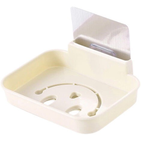 Porte-savon à ventouse, boîte à savon murale avec égouttoir (beige) - Porte-savon à ventouse, boîte à savon murale avec égouttoir (beige)