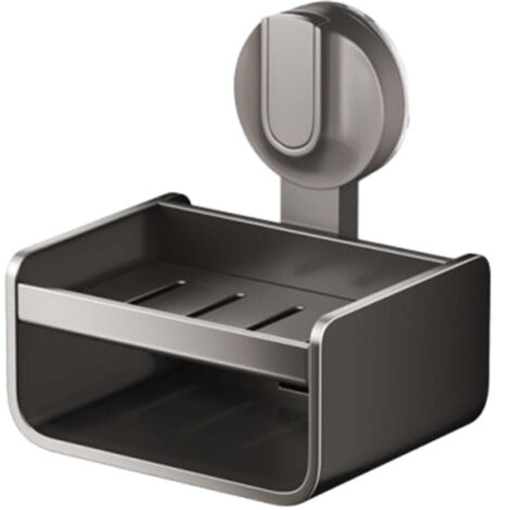 Porte-savon à ventouse, porte-savon mural avec trous de drainage, étagère de rangement pour douche de salle de bain, élégant porte-savon en plastique blanc ou gris, 1 pièce.