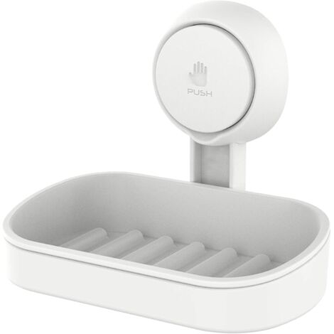 Porte-savon à ventouse pour douche, mural, auto-drainant, sans perçage, porte-éponge amovible, convient aux salles de bains, baignoires, éviers de cuisine, étanche, ventouse à vide puissante.