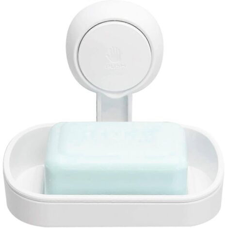Porte-savon à ventouse réutilisable, sans perçage, installation en 1 seconde, rotation à 360°.