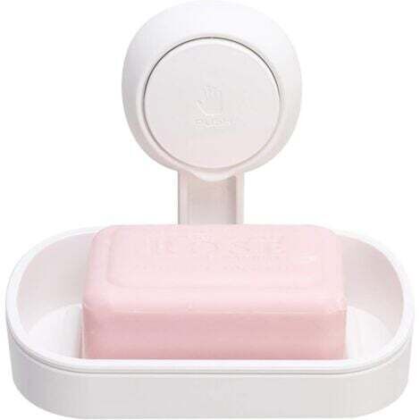 Porte Savon à Ventouse Ventouse Savon sans -Blanc Perçage & Réutilisable 1 Seconde d'Installation Porte Savon Douche Charge 5KG Impérable Support pour Carrelage Paroi de la Douche Salle de Bain