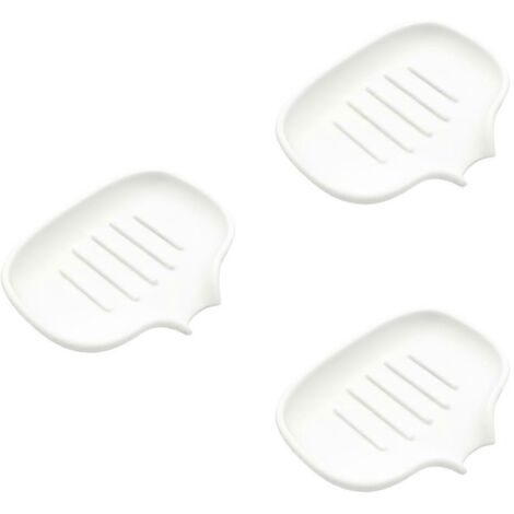 Porte-savon autonettoyant, plateau porte-savon blanc pour salle de bain