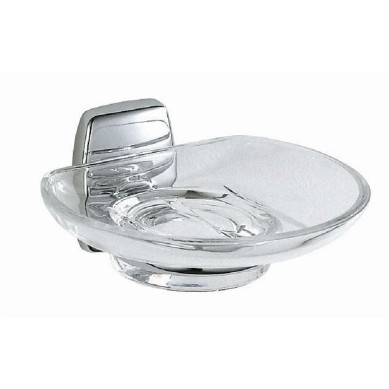 Inda - Porte-savon avec coupelle en verre série export 2200 - Chromé