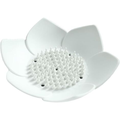 Porte-savon avec égouttoir, porte-savon de salle de bain pour la douche, porte-savon en silicone pour l'évier de cuisine. Porte-savon en forme de fleur pour plan de travail et baignoire.
