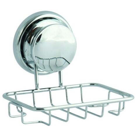 Porte Savon avec Mega Ventouse Acier chromé Gris MSV