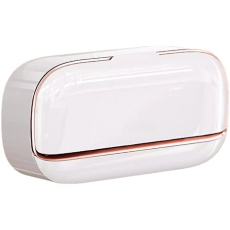 Porte-savon blanc, 5,323,912,3 cm, monobloc, fixation murale sans perçage, style haut de gamme pour salle de bain/toilettes.