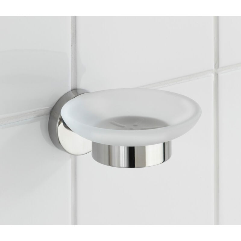 Porte savon Bosio Shine, porte savon mural, acier inox, 11x5,5x13 cm, brillant - Wenko