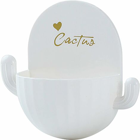 Porte-savon Cactus, porte-savon auto-drainant pour mur de douche (blanc)-Fei Yu