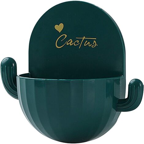 Porte-savon Cactus, porte-savon auto-drainant pour mur de douche (bleu)-Fei Yu