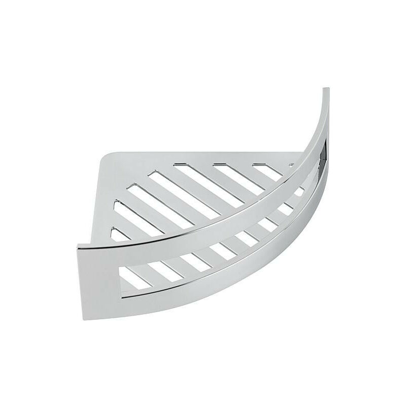Porte-savon Caledon modele d'angle, metal/plastique chromé 257x183x79mm, fixation incluse