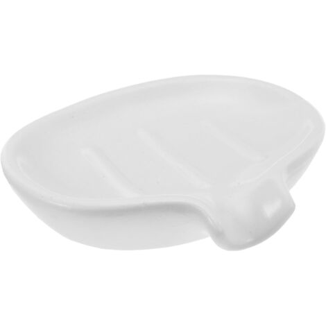 Porte-Savon Céramique Blanc Auto-drainant avec Support Minimaliste pour