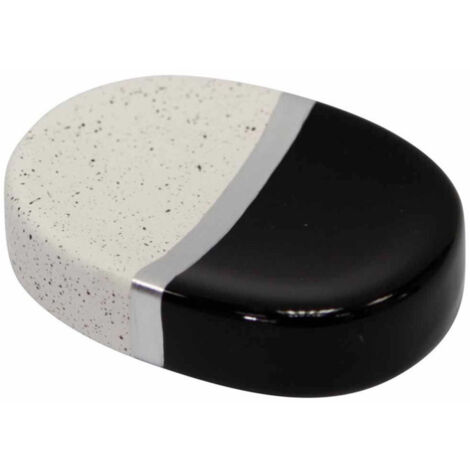 Porte Savon Céramique Design "Skyline" 26cm Noir